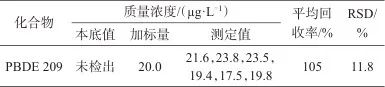 实时采样固相萃取-气相色谱-三重四级杆质谱法测定水体中十溴联苯醚