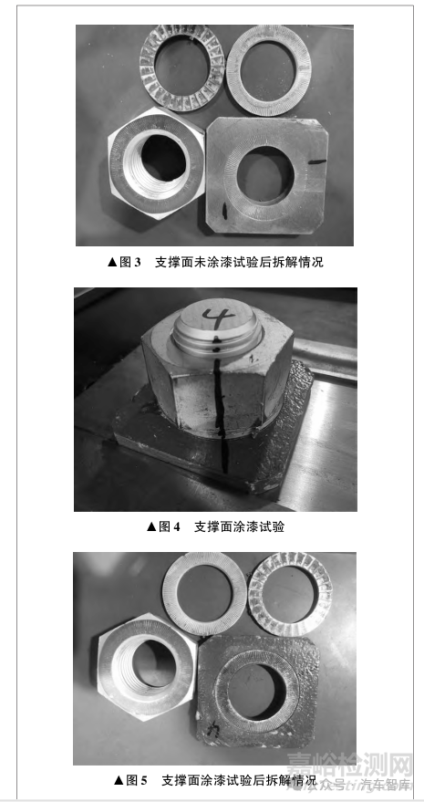 支撑面涂漆对螺栓预紧力及防松效果影响的试验
